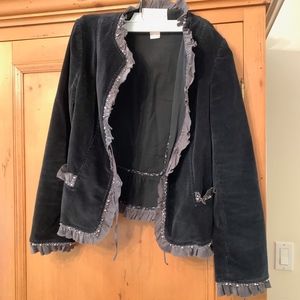 Rebecca Taylor Corduroy Jacket w Beaded Trim